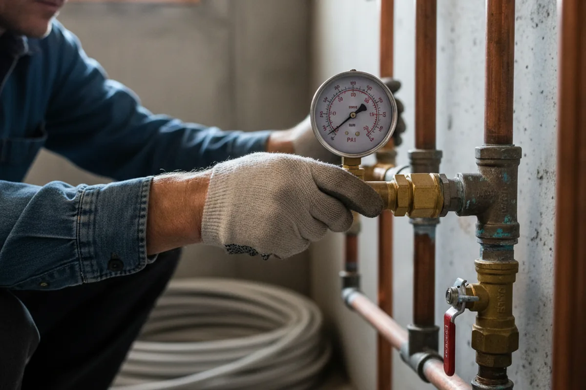 Pressure testing a repaired line during Water Line Repair in Glenwood Springs